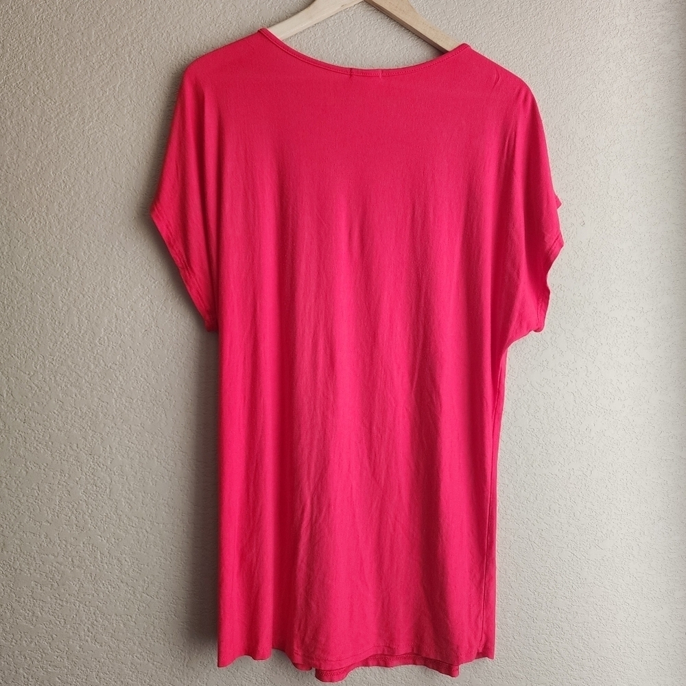 E. Luna Red Women's Short Sleeve Liberty Top Size M - Picture 8 of 11